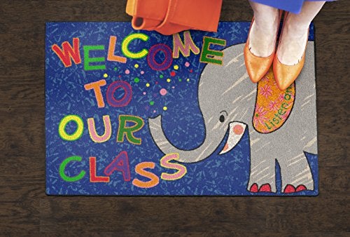 Flagship Carpets Childrens Multicolor Welcome Mat for Classroom or Kids Home School Room, Kids Room and Playroom or Entryway Rug, 2' x 3', Elephant - Image 3