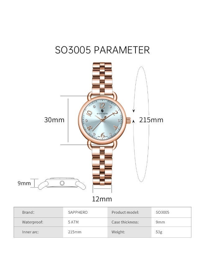 SAPPHERO Wrist Watch for Women Luxury Ladies Watches Women's Bracelet Watch Small Stainless Steel Analog Quartz 5ATM Waterproof Watches Gifts for Women - Image 5