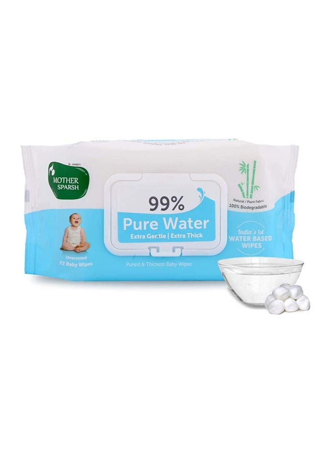 Mother Sparsh 99% Pure Water Baby Wipes, Pack of 72 - Image 2