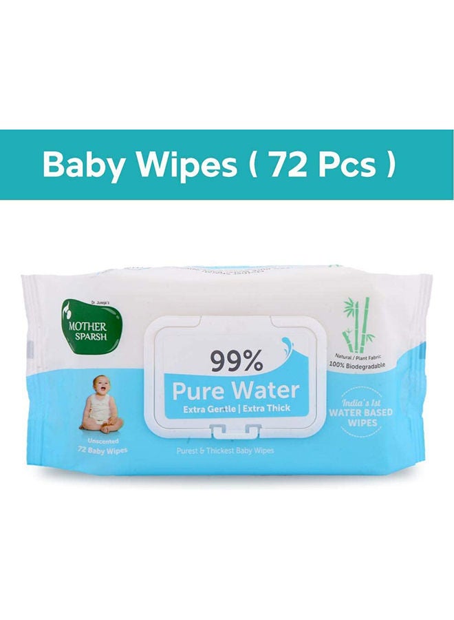 Mother Sparsh 99% Pure Water Baby Wipes, Pack of 72 - Image 3