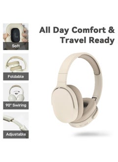 General Bluetooth Headphones Over Ear,Wireless Headphones 12H Playtime and Noise Cancelling, HiFi Stereo Foldable Lightweight Headset, Deep Bass with Soft Protein Earpads for Home Office Cellphone  - Image 3