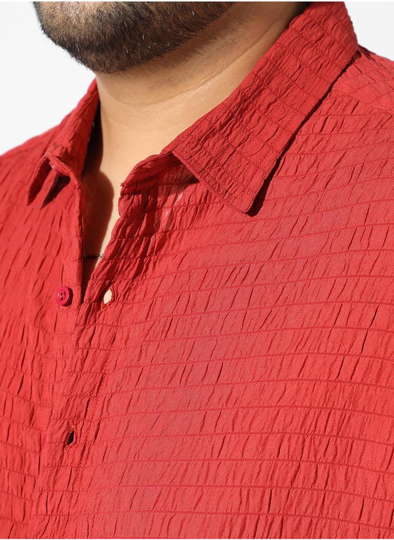 Men's Red Textured Regular Fit Casual Shirt - pzsku/ZFA638B2EA5AA91A662FCZ/45/_/1731923802/815137bc-24a1-4c1b-a023-ac647c6d26b1