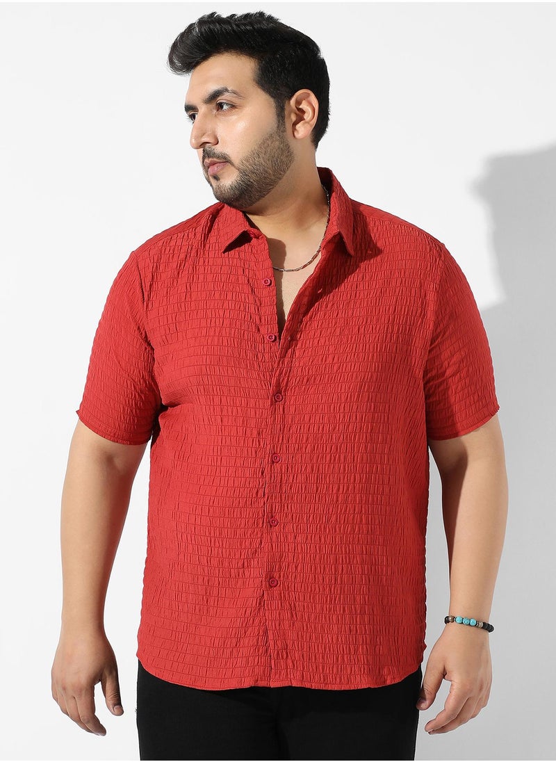 Men's Red Textured Regular Fit Casual Shirt - pzsku/ZFA638B2EA5AA91A662FCZ/45/_/1731923813/17d60eb8-2247-4270-8b27-45597e35f2db