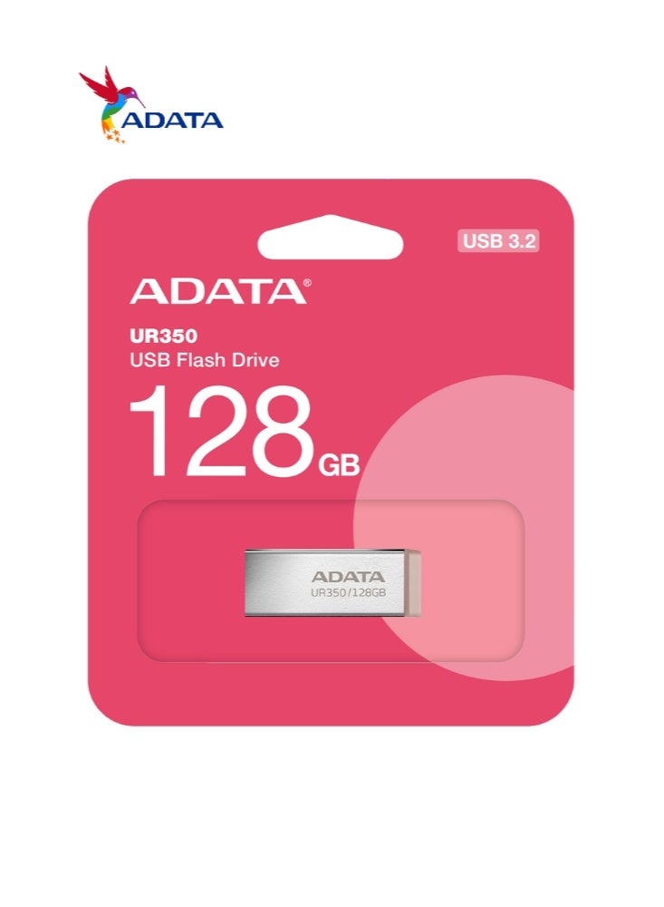 ADATA UR350 128GB USB 3.2 (USB 5Gbps) Flash Drive | Metal | Ultrafast Data Transfer and Lightweight | Brown - Image 2