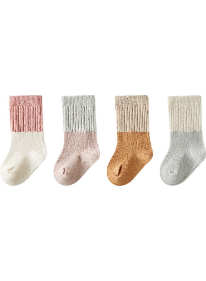 Beptides Baby Socks For Spring And Autumn, Boys And Girls, 5-8 Years Old, Non-Slip, High Elasticity, Comfortable Mid-Calf Socks - Image 2