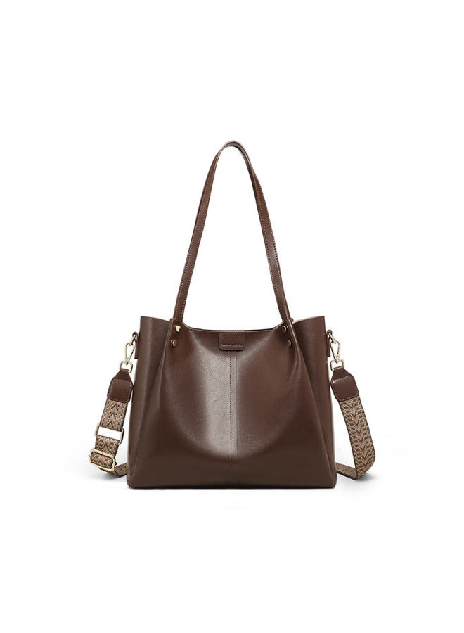 Viney Cowhide Tote Bag Large Capacity Crossbody Shoulder Bag For Commuting Birthday Gift Brand For Girlfriend Wife - Image 3