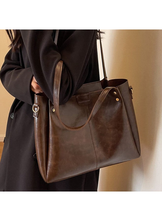 Viney Cowhide Tote Bag Large Capacity Crossbody Shoulder Bag For Commuting Birthday Gift Brand For Girlfriend Wife - Image 2