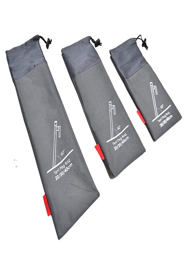 YTYKINOY 3 Pieces Outdoor Tent peg Storage Bag Camp Accesorries Bag Camping Tent Stakes Sleeve (L, M, S) - Image 3
