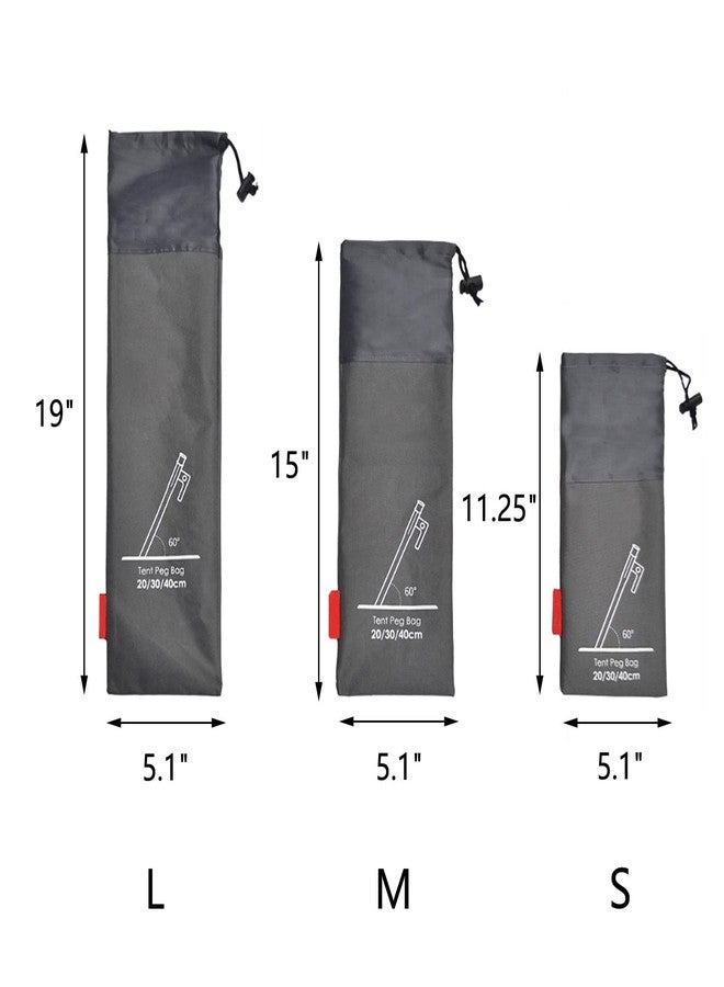 YTYKINOY 3 Pieces Outdoor Tent peg Storage Bag Camp Accesorries Bag Camping Tent Stakes Sleeve (L, M, S) - Image 2