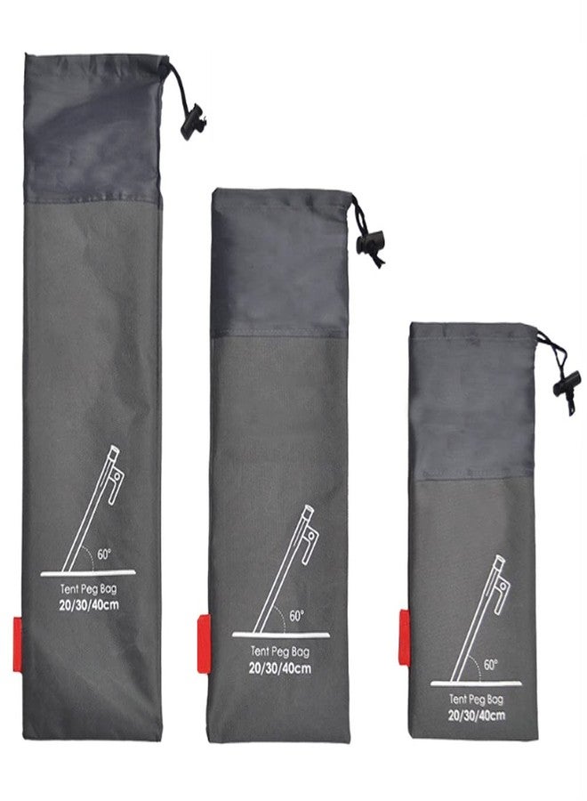 YTYKINOY 3 Pieces Outdoor Tent peg Storage Bag Camp Accesorries Bag Camping Tent Stakes Sleeve (L, M, S) - Image 1