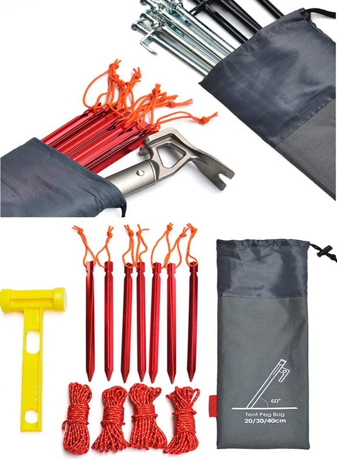 YTYKINOY 3 Pieces Outdoor Tent peg Storage Bag Camp Accesorries Bag Camping Tent Stakes Sleeve (L, M, S) - Image 5