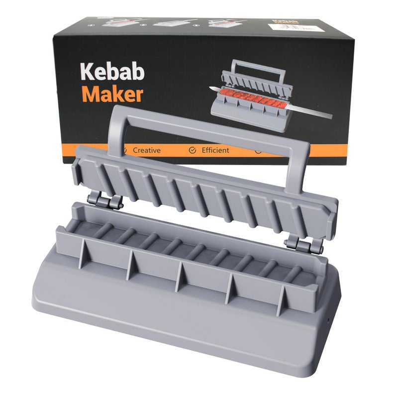 PEOUWNES Large Kebab Maker Press Gray Plastic Kabab Manual Kabob Mould Kabob Maker Barbecue Skewers Form Your Kofta Kebab Like a Traditional Chef Handmade Kebab