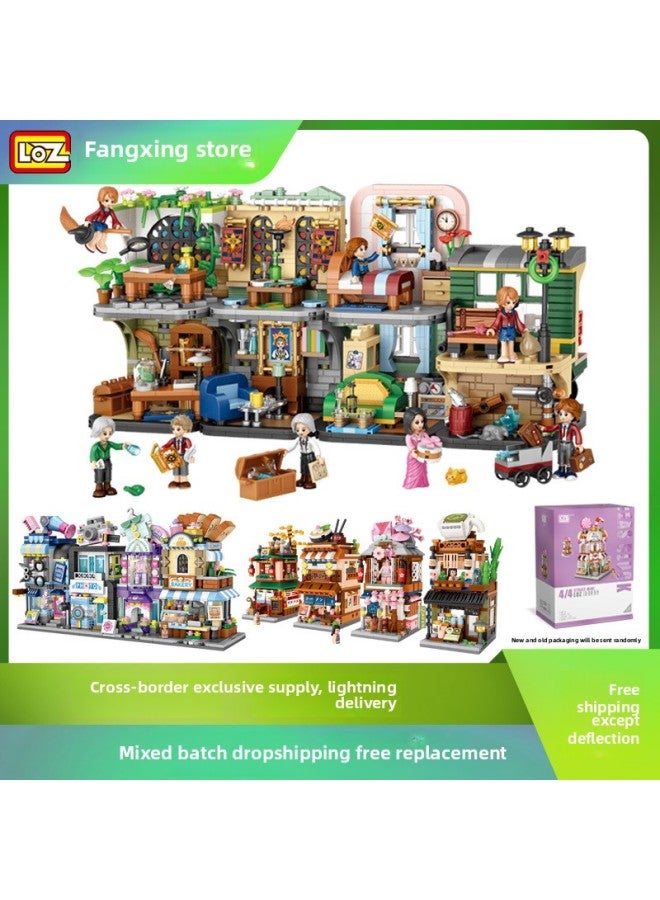 Mixed Batch LOZ Building Blocks Street View Three-dimensional Model Creative Assembled Toys MINI House Gift Procurement-Color:1663 Rabbit Red Hat  - Image 2
