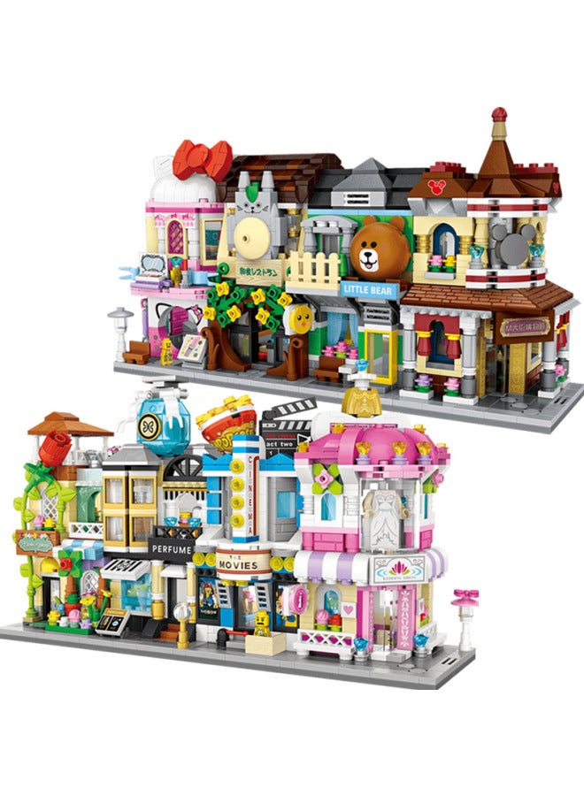 Mixed Batch LOZ Building Blocks Street View Three-dimensional Model Creative Assembled Toys MINI House Gift Procurement-Color:1663 Rabbit Red Hat  - Image 4