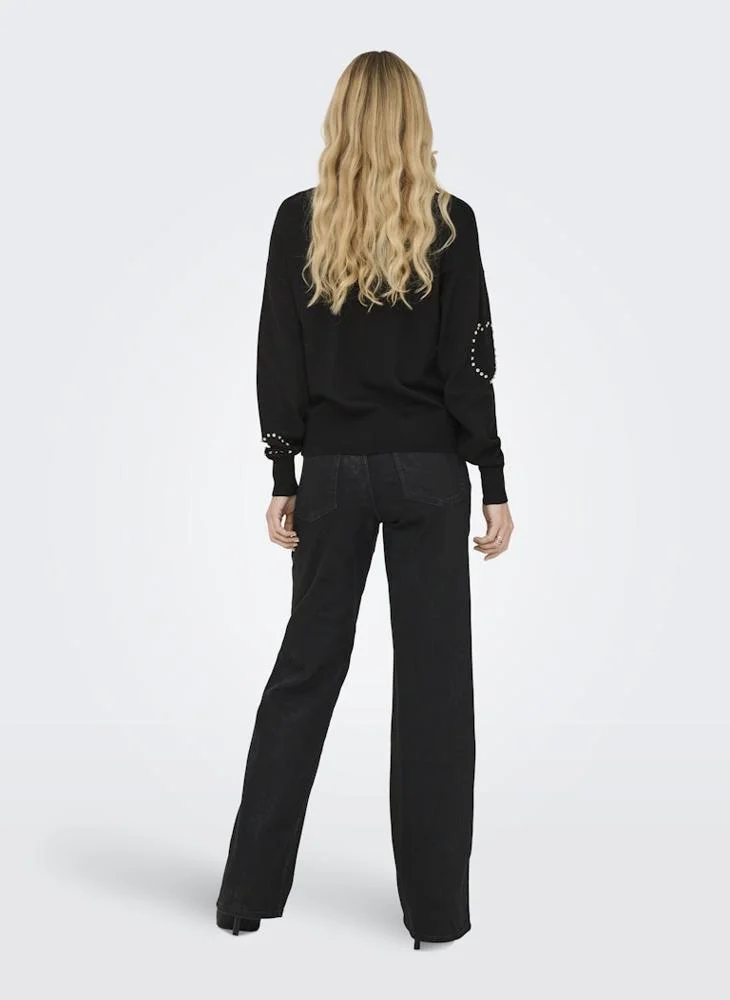 ONLY Onlbee Long Sleeve Heart Ing O-Neck