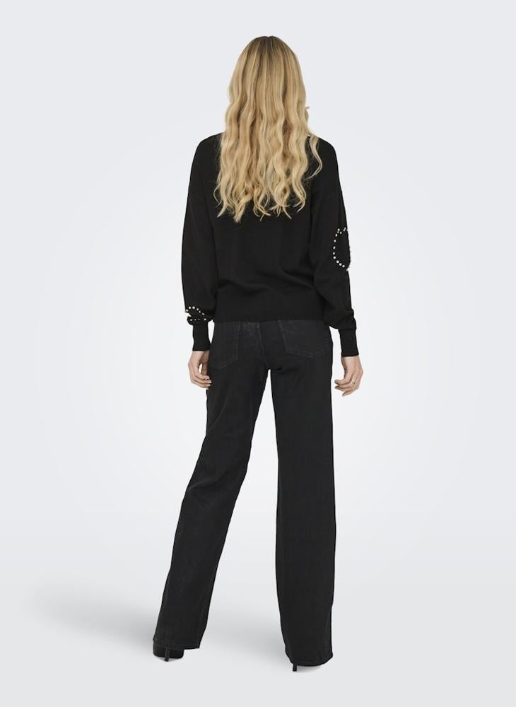 اونلي بلوزة أونلبي بأكمام طويلة وياقة دائرية بتصميم قلب - Image 2