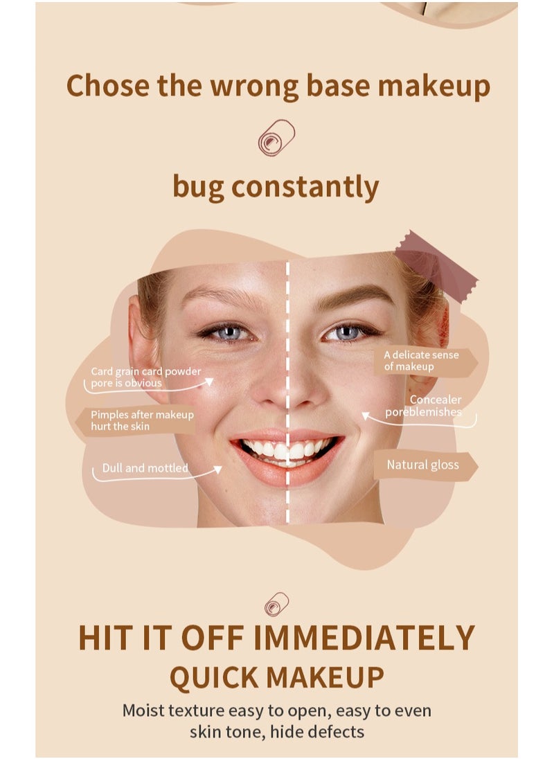 BB Liquid Foundation With SPF 50+, Color Correcting Long Lasting Makeup Full Coverage With SPF 50+  PA++++ UVB/UVA Whitening Sunscreen, Brightening Face Cream, Skin Tone Adjusting BB Cream, Ivory