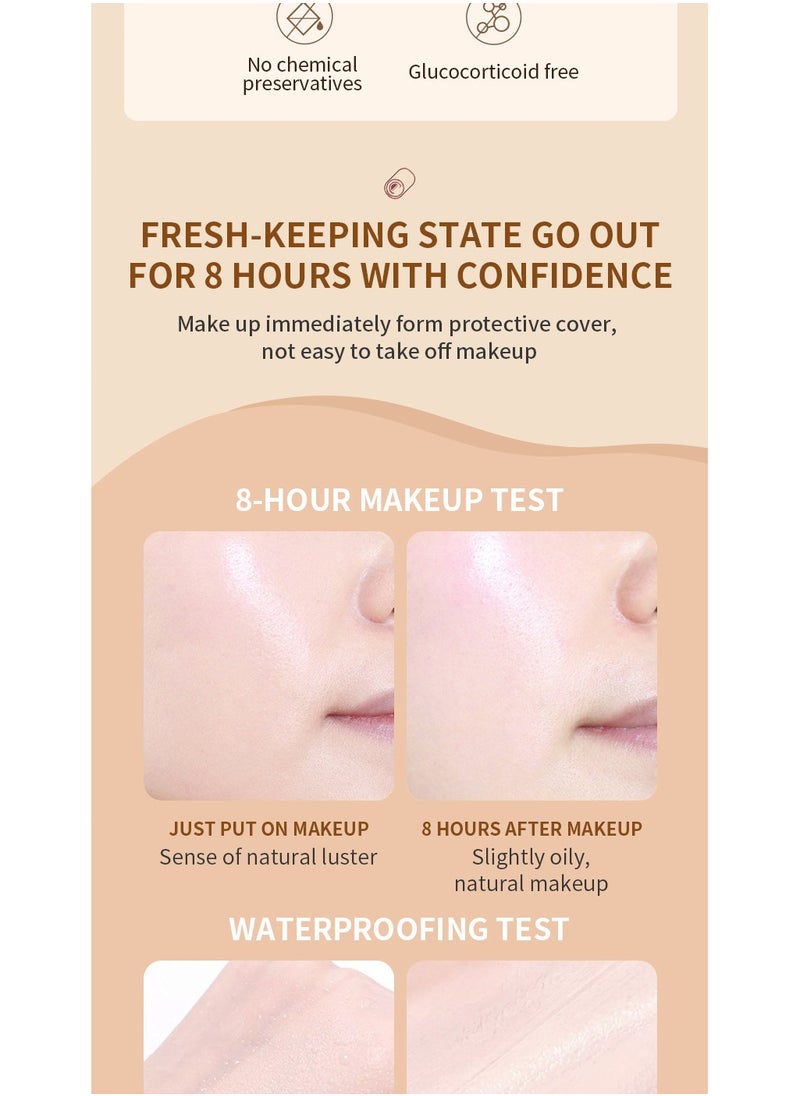 BB Liquid Foundation With SPF 50+, Color Correcting Long Lasting Makeup Full Coverage With SPF 50+  PA++++ UVB/UVA Whitening Sunscreen, Brightening Face Cream, Skin Tone Adjusting BB Cream, Ivory