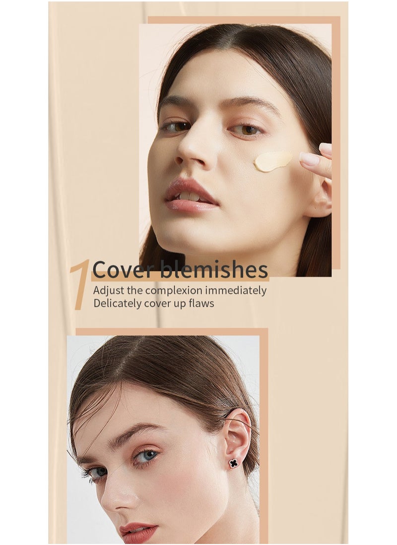 BB Liquid Foundation With SPF 50+, Color Correcting Long Lasting Makeup Full Coverage With SPF 50+  PA++++ UVB/UVA Whitening Sunscreen, Brightening Face Cream, Skin Tone Adjusting BB Cream, Ivory
