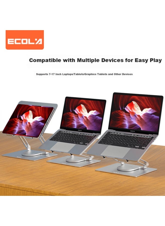Ecola A33psv-cp Silver Foldable 360° Rotatable Dual-arm Laptop Stand - Image 3
