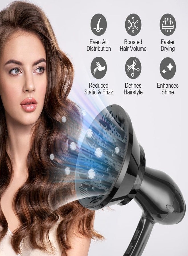 Deoxys Hair Diffuser Universal Hair Diffuser Attachment Hair Dryer Diffuser for Fine Thick Curly and Frizzy Hair Professional Salon Tool Suitable for 1.38-inch to 1.97-inch Blow Dryer - Image 2