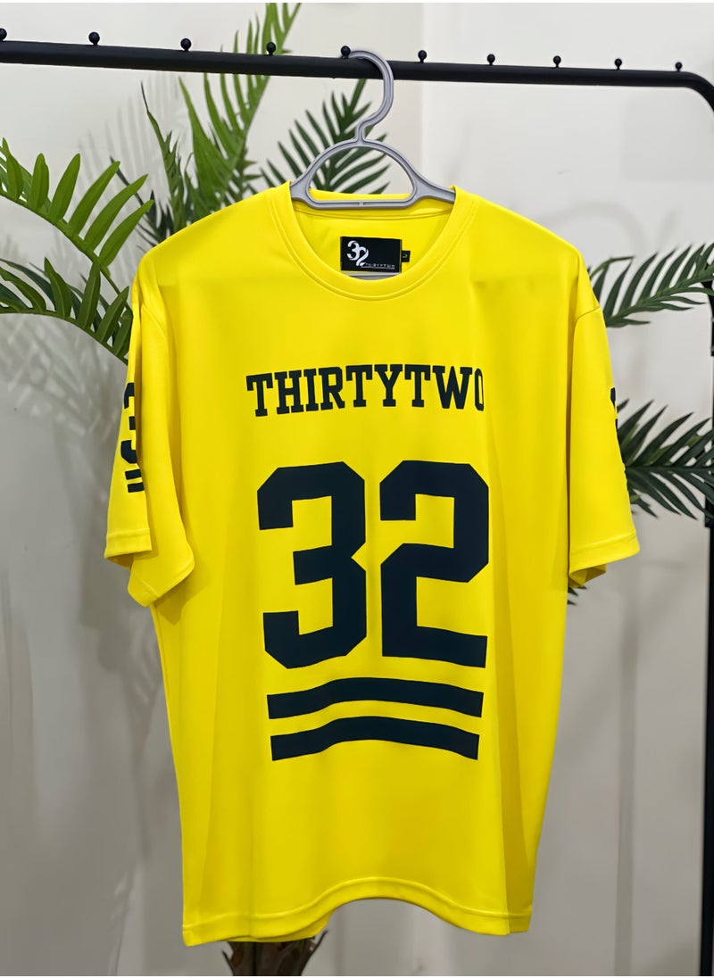 THIRTYTWO Mens Workout Sport Shirts Dry Fit Mens Running Shirt Athletic Shirts Moisture Wicking Crew Neck Gym TShirts Short Sleeve yellow 