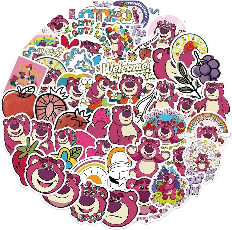 Cartoon Sticker,   Waterproof Vinyl Bear Stickers for Water Bottles Tumbler Luggage Skateboard Bumper Scrapbook Mug, Sticker Gift for Kids Teens Adults 50Pcs (Bear) - Image 1