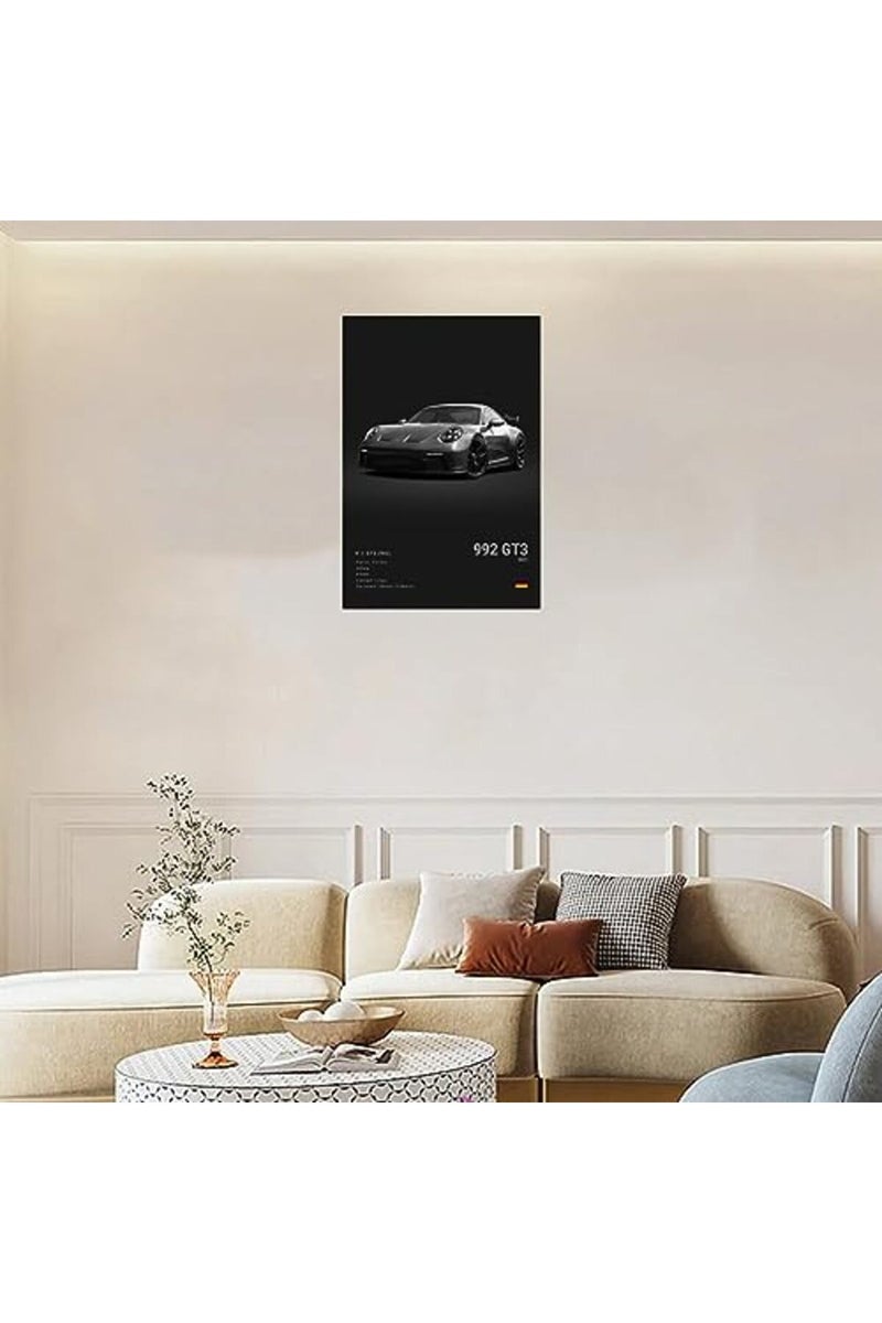 Dujoi ALAYRA Car Poster 911 GT3RS Posters Racing Car Wall Art Vintage Car Posters For Men Car Art Prints 911 Canvas Framed Unframe-style 12x18inch(30x45cm) - Image 4