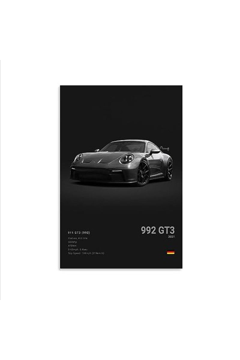 Dujoi ALAYRA Car Poster 911 GT3RS Posters Racing Car Wall Art Vintage Car Posters For Men Car Art Prints 911 Canvas Framed Unframe-style 12x18inch(30x45cm) - Image 2