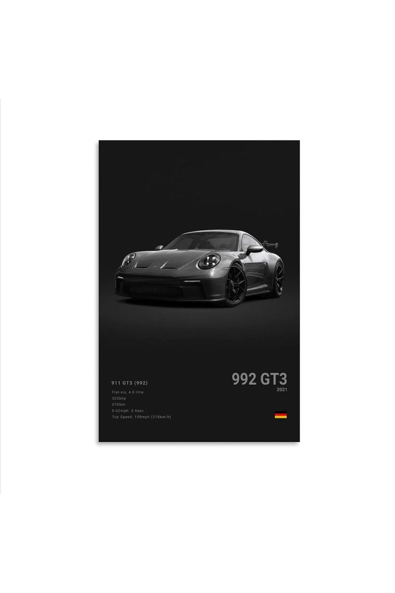Dujoi ALAYRA Car Poster 911 GT3RS Posters Racing Car Wall Art Vintage Car Posters For Men Car Art Prints 911 Canvas Framed Unframe-style 12x18inch(30x45cm) - Image 1