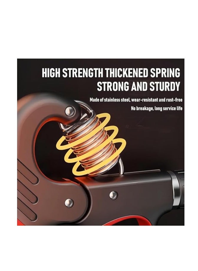 Cool Baby Style Grip Strength Trainer Adjustable Resistance 5-100 Kg Grip Strengthener Non-Slip Counting Hand Gripper For Muscle Building (Orange)  - Image 4