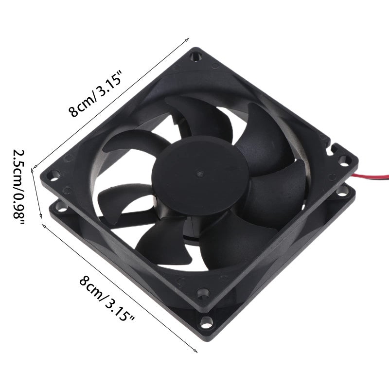 24V 80x80x25mm مروحة تبريد صامتة للمعالج 5V 12V 3300 دورة في الدقيقة 2 طرف مبرد كمبيوتر مكتبي - Image 5