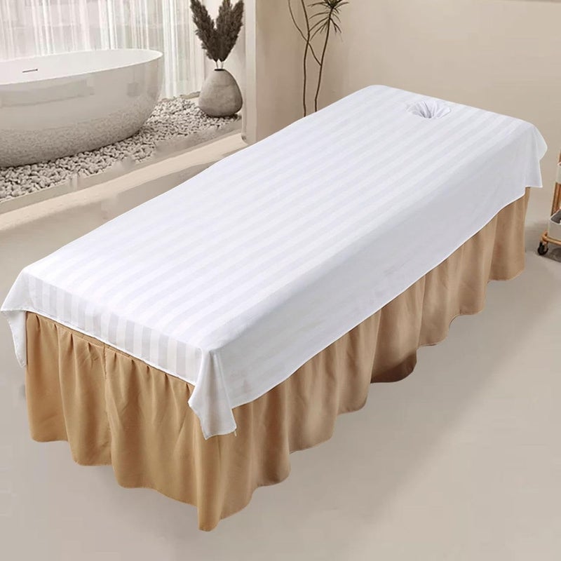 predolo Massage Table Sheet Face Rest Cover Premium Breathable Tools Accessories Flat Bed Sheet Beauty Bed Sheet for Beauty Salon SPA, White - Image 5