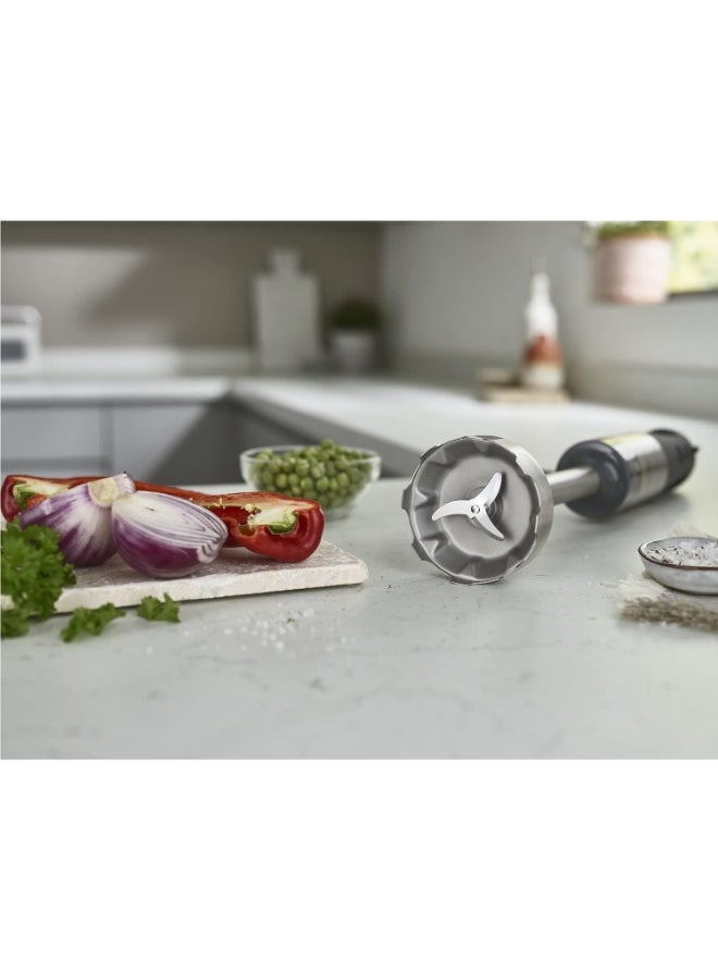KENWOOD Hand Blender, Stainless Steel Wand, Triblade XL Blending Wand, Chopper, Metal Whisk, HBM60.307GY HBM60.307GY Grey - Image 3