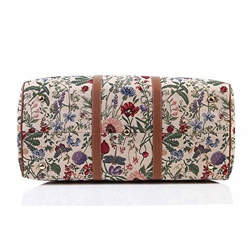 Signare Tapestry Large Travel Duffle Bag Ladies Overnight Weekender Carryon Gym Sports Duffel bags for Women With Morning Garden Design (BHOLD-MGD) - Image 4
