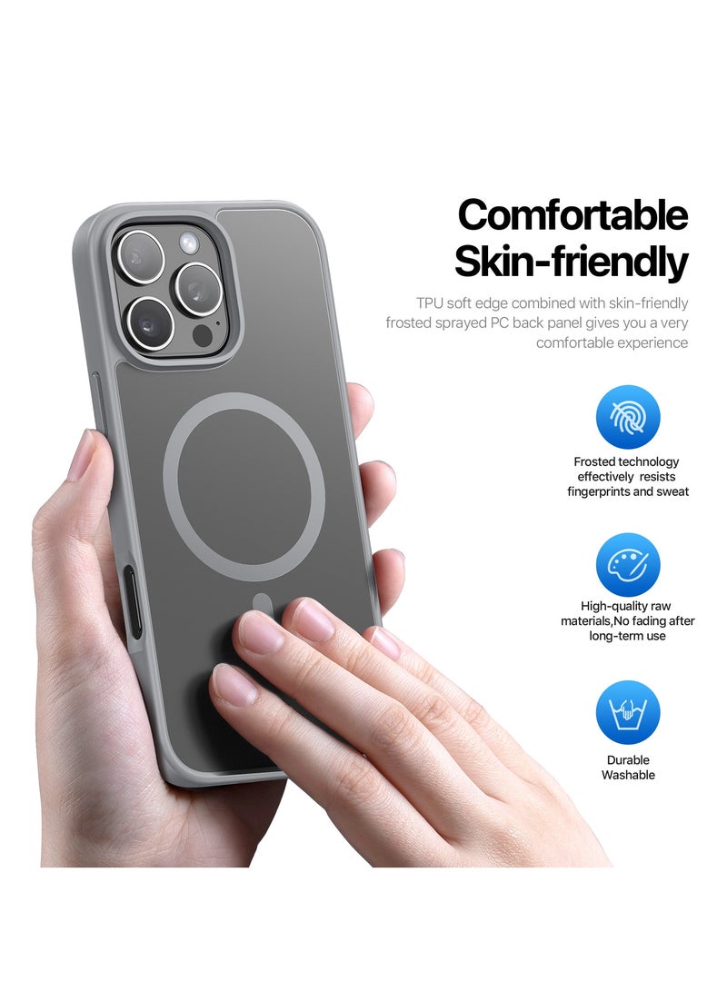 DUX DUCIS Yind Series Cover for the iPhone 16 Pro mobile phone, compatible with MagSafe, a slim, TPU Hybrid PC  cover made of TPU, polycarbonate silicone - Grey - Image 2