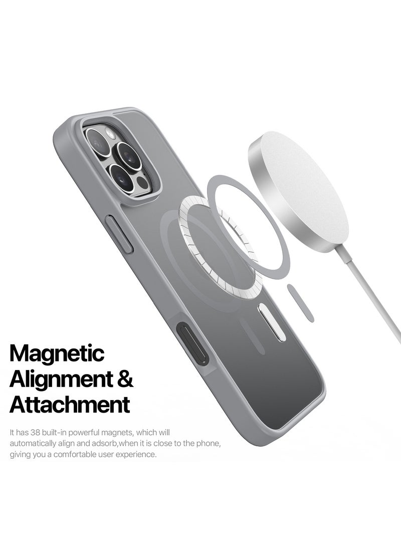 DUX DUCIS Yind Series Cover for the iPhone 16 Pro mobile phone, compatible with MagSafe, a slim, TPU Hybrid PC  cover made of TPU, polycarbonate silicone - Grey - Image 3