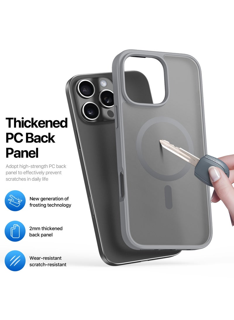 DUX DUCIS Yind Series Cover for the iPhone 16 Pro mobile phone, compatible with MagSafe, a slim, TPU Hybrid PC  cover made of TPU, polycarbonate silicone - Grey - Image 4