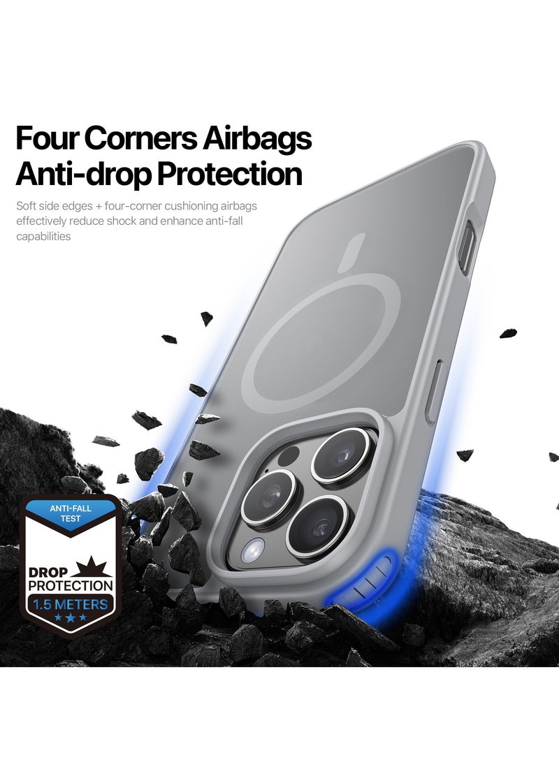 DUX DUCIS Yind Series Cover for the iPhone 16 Pro mobile phone, compatible with MagSafe, a slim, TPU Hybrid PC  cover made of TPU, polycarbonate silicone - Grey - Image 5