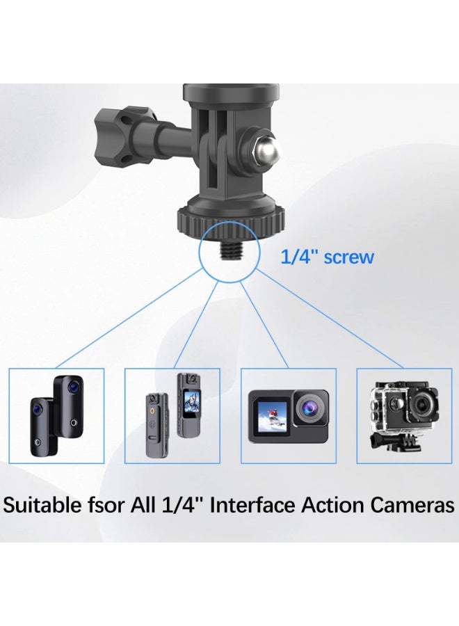 Arabest Bike Camera Mount, Mountain Bicycle Motorcycle Handlebar Mount with 1/4 Adapter, 360° Ballhead, Adjustable Camera Holder for GoPro Hero4-10, Insta360 One X2 X3 360 DJI OSMO Action Cameras - Image 3