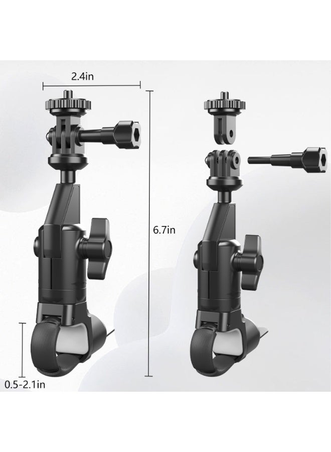 Arabest Bike Camera Mount, Mountain Bicycle Motorcycle Handlebar Mount with 1/4 Adapter, 360° Ballhead, Adjustable Camera Holder for GoPro Hero4-10, Insta360 One X2 X3 360 DJI OSMO Action Cameras - Image 4