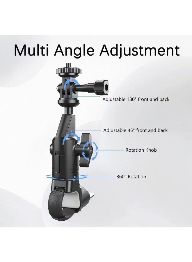 Arabest Bike Camera Mount, Mountain Bicycle Motorcycle Handlebar Mount with 1/4 Adapter, 360° Ballhead, Adjustable Camera Holder for GoPro Hero4-10, Insta360 One X2 X3 360 DJI OSMO Action Cameras - Image 2