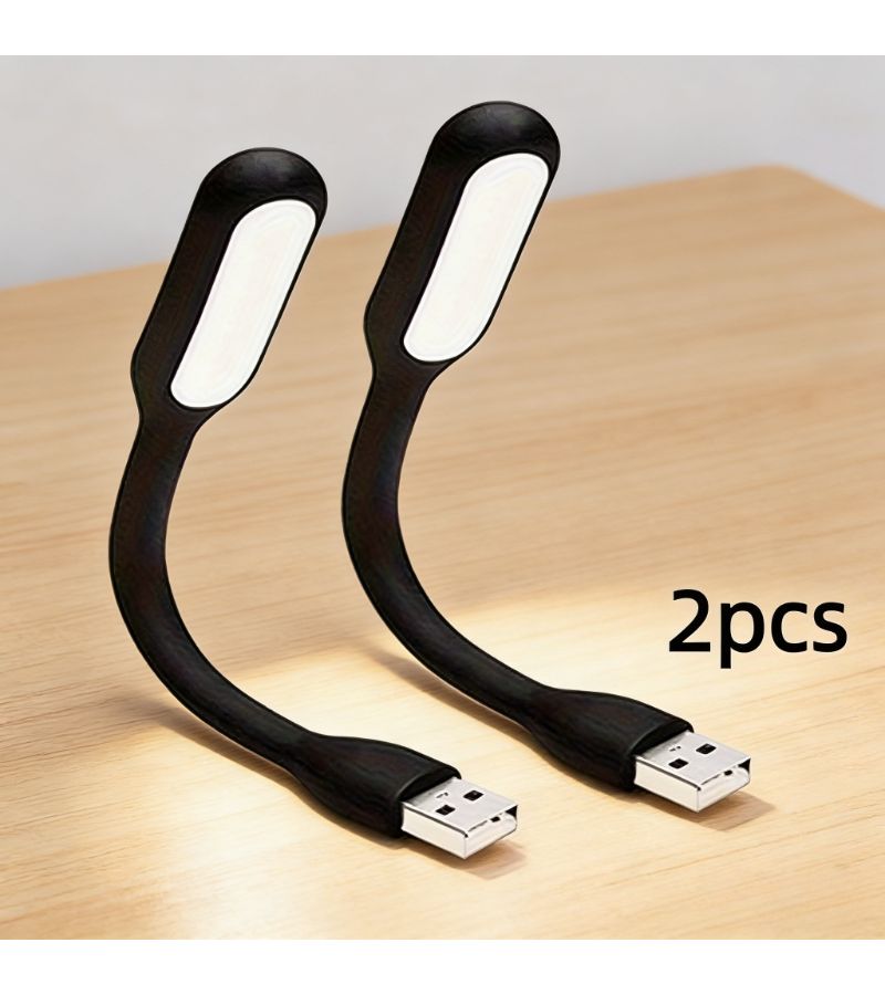 2 Pcs Yellow Portable USB LED Reading Light 360 Degree Flexible Adjustable for Laptop Keyboard Power Bank and Desktop Use - Image 3