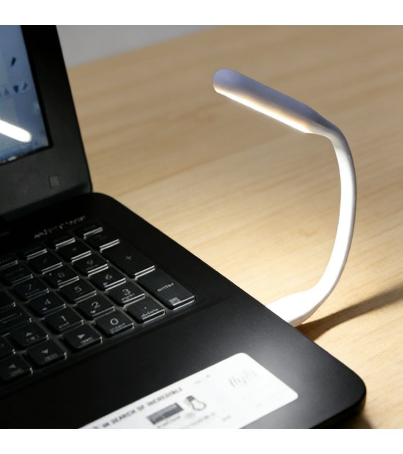 2 Pcs Yellow Portable USB LED Reading Light 360 Degree Flexible Adjustable for Laptop Keyboard Power Bank and Desktop Use - Image 2