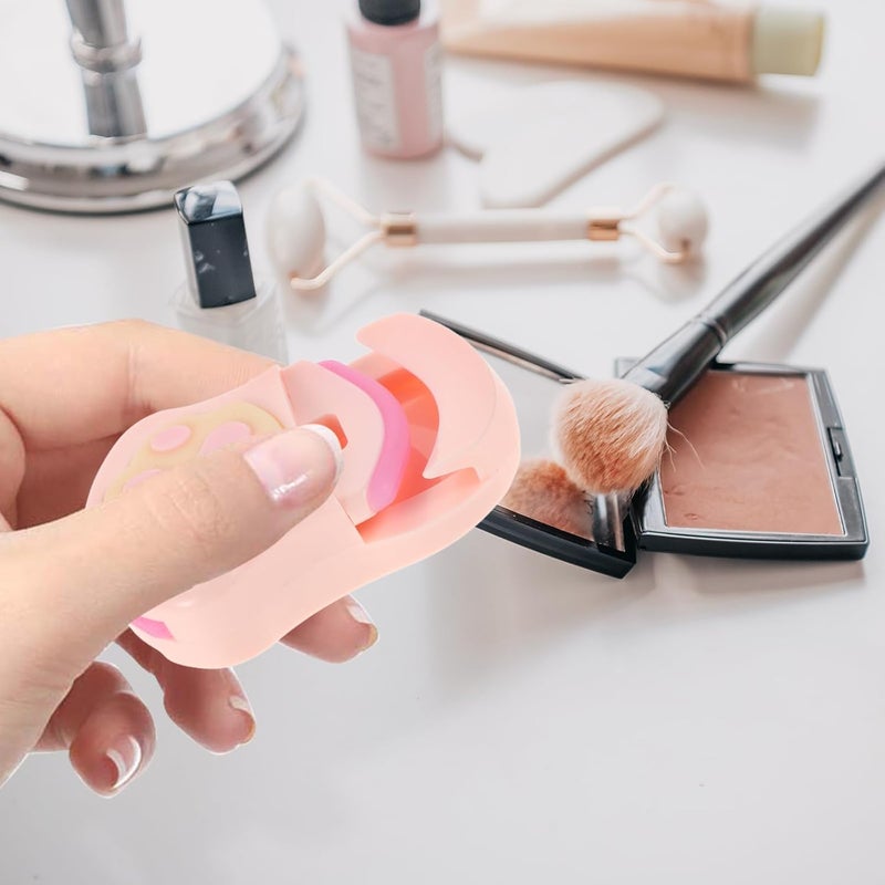 COLLBATH Mini Cat Paw Eyelash Curler for Women, Portable Manual Eyelash Curling Tool with Replacement Pad, Travel-Friendly Pink Plastic Lash Curler for Eye Makeup - Image 5