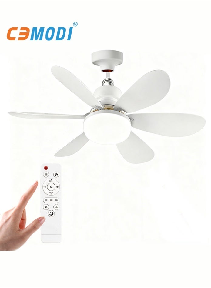 مودي مروحة سقف 30 واط مع جهاز تحكم عن بعد - مصباح LED ثلاثي الألوان قابل للتعتيم، محرك هادئ، تصميم سداسي الشفرات، مؤقت، قاعدة E27 - Image 2