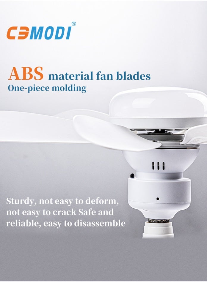 مودي مروحة سقف 30 واط مع جهاز تحكم عن بعد - مصباح LED ثلاثي الألوان قابل للتعتيم، محرك هادئ، تصميم سداسي الشفرات، مؤقت، قاعدة E27 - Image 3