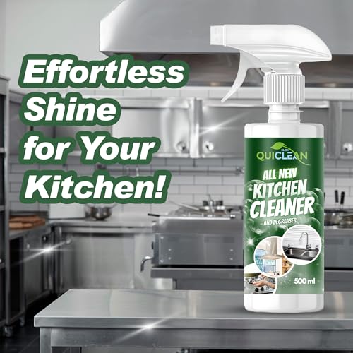Quiclean All New Kitchen Cleaner & Degreaser Spray 500ml | For All kitchen Surfaces, Stove, Countertop, Tiles, Chimney & Exhaust Fan| Kitchen Cleaner Spray Oil & Grease Stain Remover (pack of 1) - Image 2