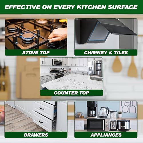 Quiclean All New Kitchen Cleaner & Degreaser Spray 500ml | For All kitchen Surfaces, Stove, Countertop, Tiles, Chimney & Exhaust Fan| Kitchen Cleaner Spray Oil & Grease Stain Remover (pack of 1) - Image 4