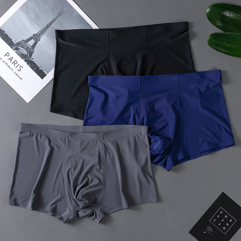 Men's Ice Silk Boxer Briefs, Breathable, Antimicrobial, Seamless - Image 5